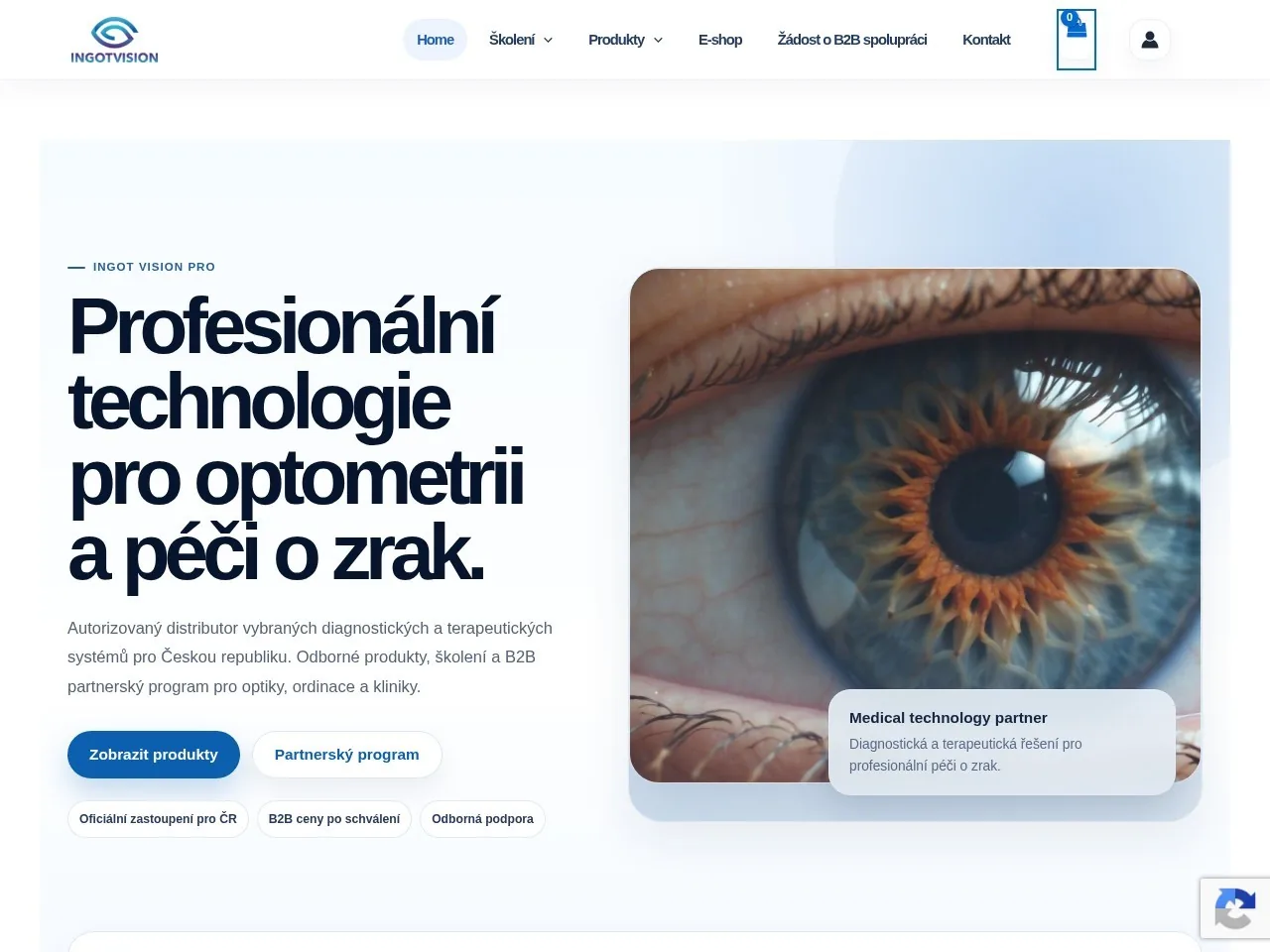 Screenshot produktového webu Ingot Vision Pro